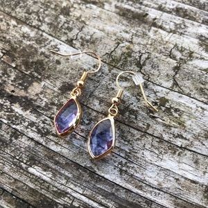 🍂🌸 Purple Rhinestone Drop Earrings 🌸🍂